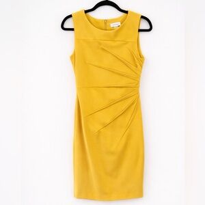 🌼 Calvin Klein Mustard Sheath Dress – Size 4 🌼